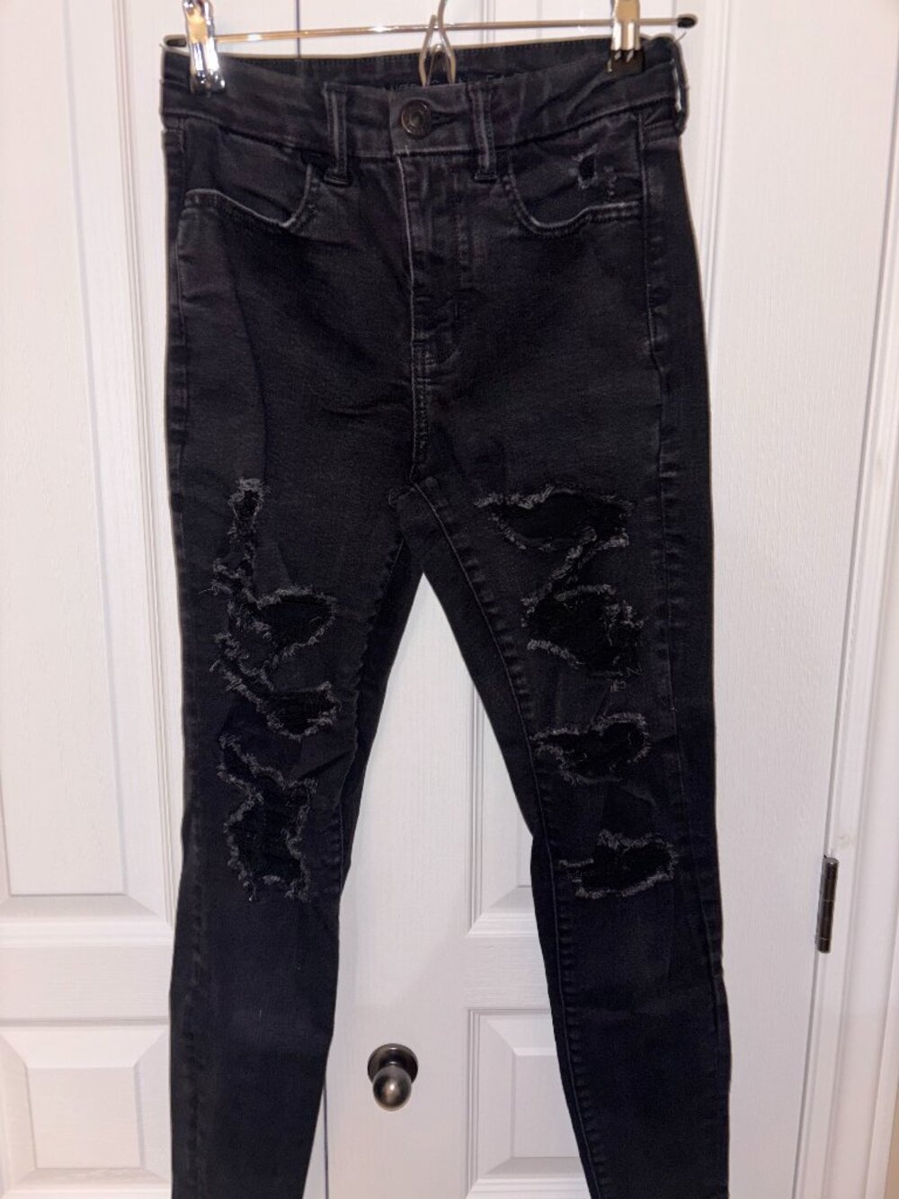 American Eagle Ne(X)t Level Stretch Black Jeggings Women's Size 4 Short